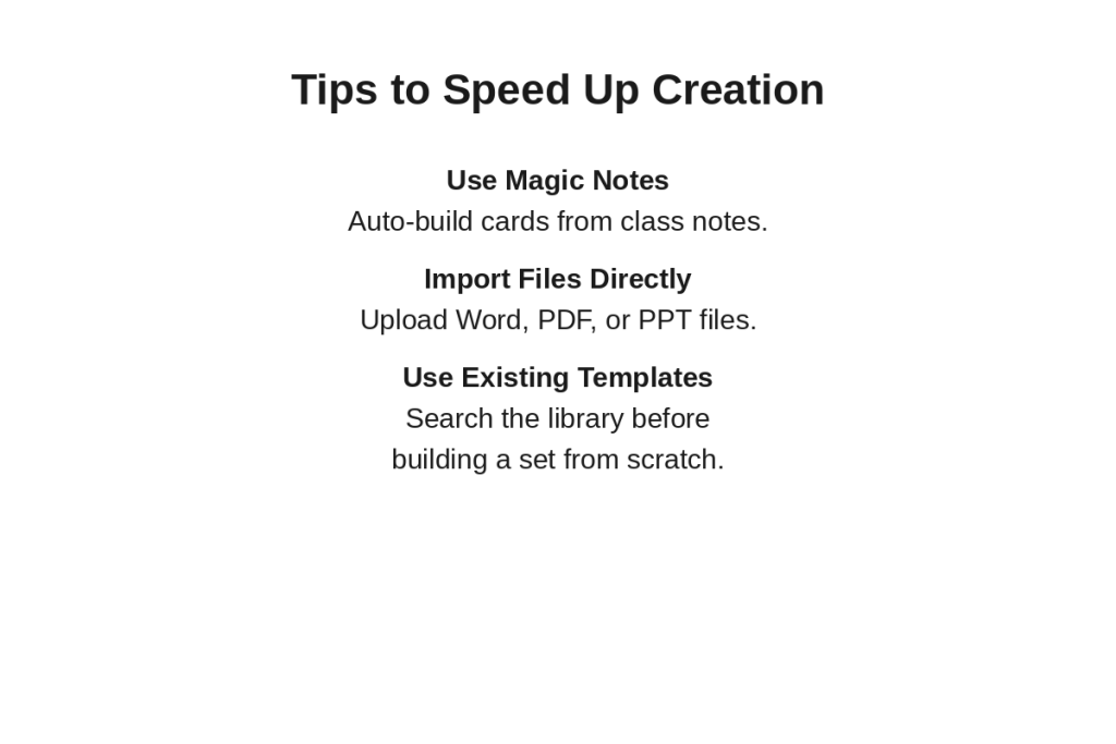 Tips to Speed Up Flashcard Creation