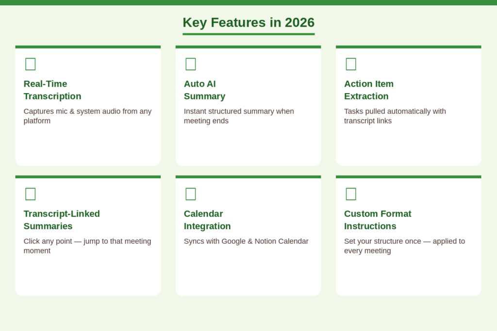 Key Features of Notion AI Meeting Notes