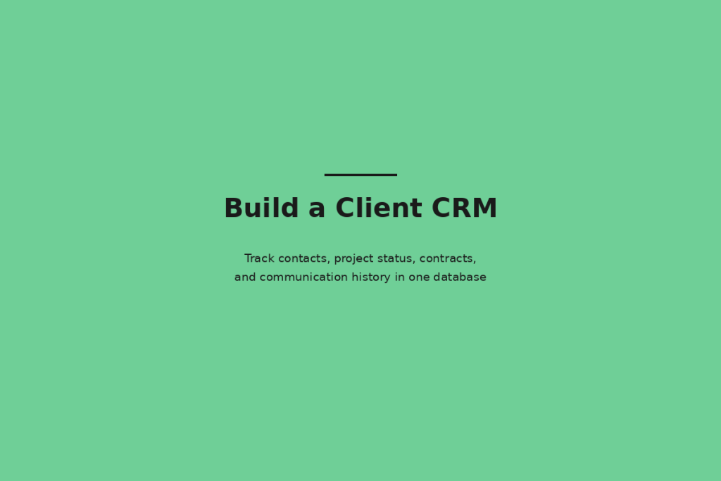 Building a Client CRM Database