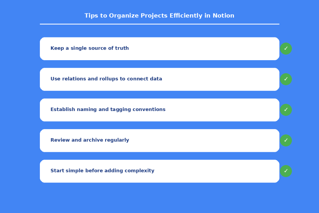 Tips for Organizing Projects Efficiently in Notion