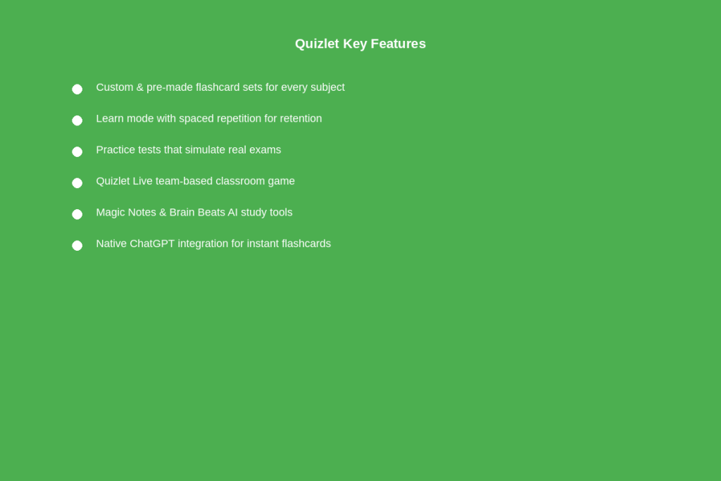 Key Features of Quizlet