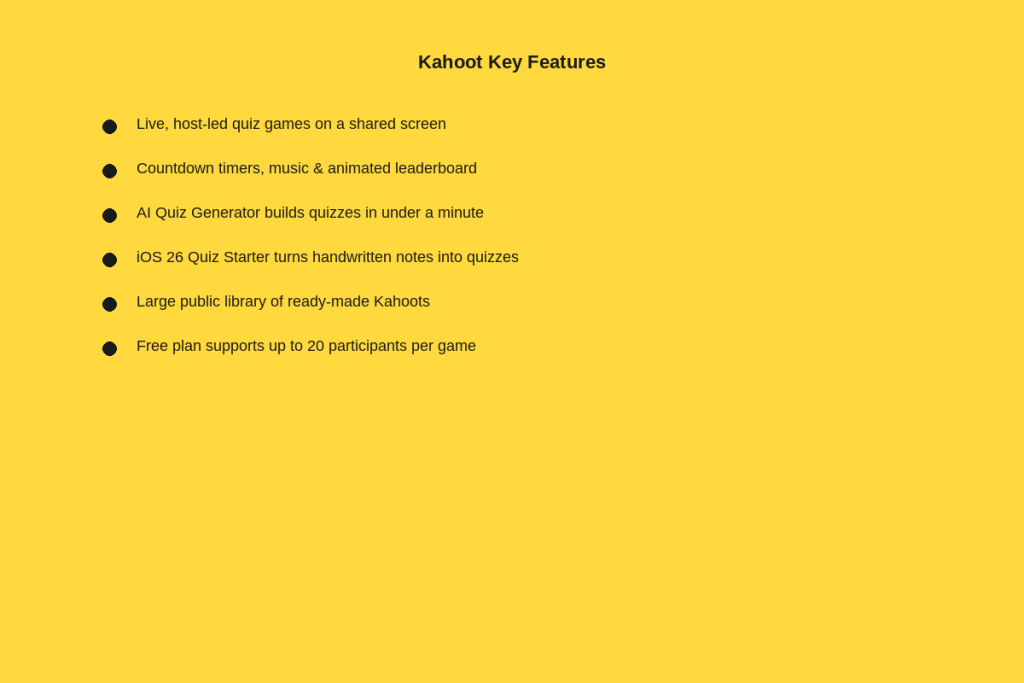 Key Features of Kahoot